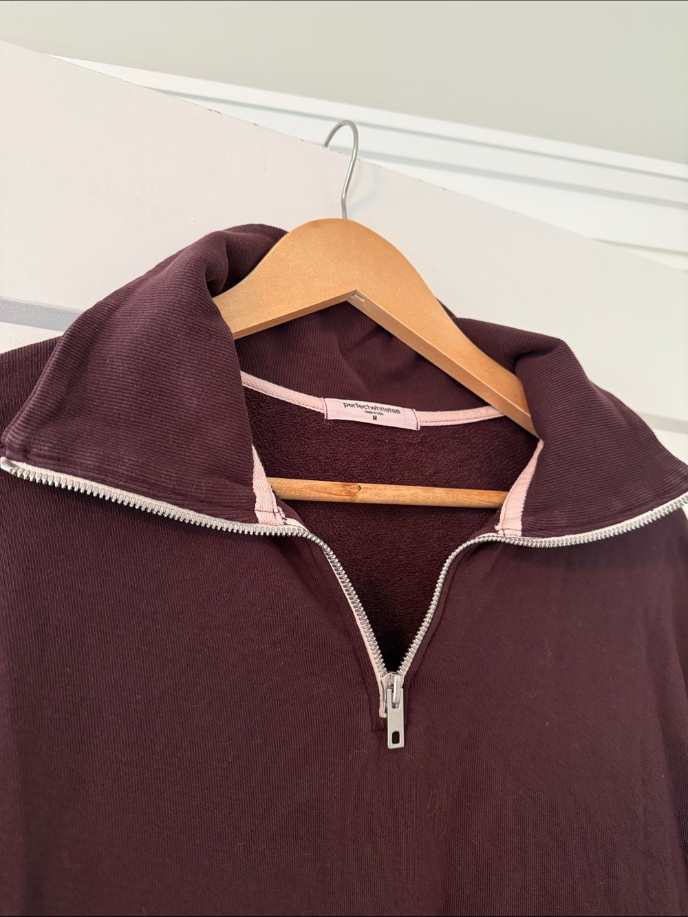 Perfectwhitetee Maroon Half-zip